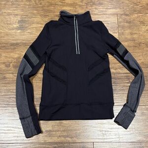 Ivivva half zip Black and Gray Kids pullover long sleeve running sweater